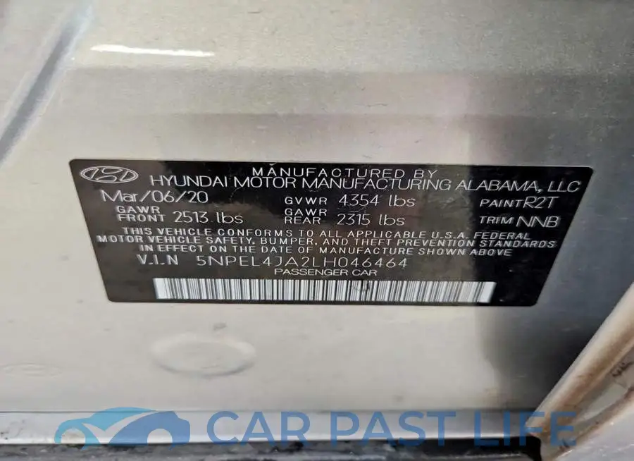 5NPEL4JA2LH046464# 12