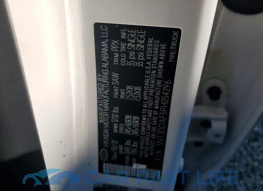5NTJDDAF5PH054296# 13
