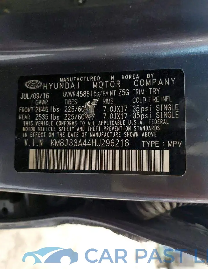 KM8J33A44HU296218# 13