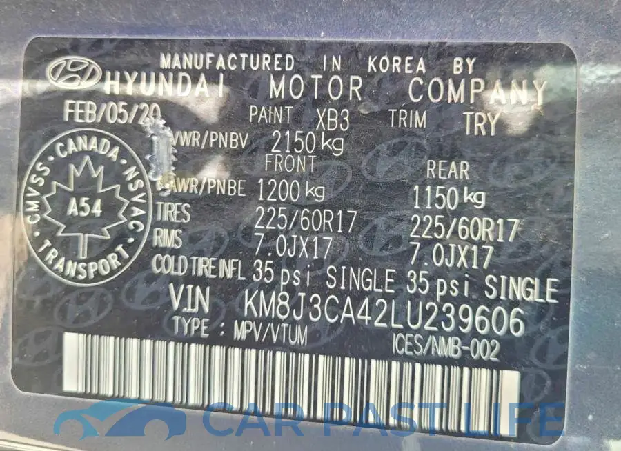 KM8J3CA42LU239606# 10