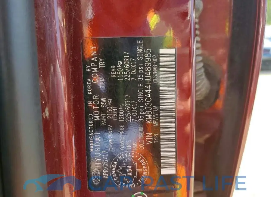 KM8J3CA44HU489985# 12