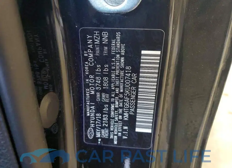 KMHTG6AF5KU007418# 12