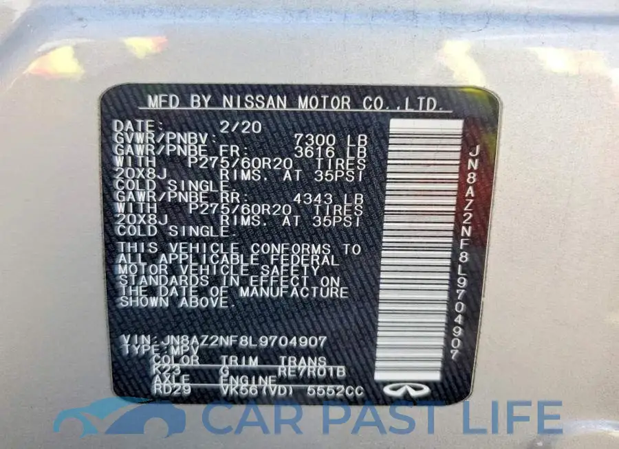JN8AZ2NF8L9704907# 14