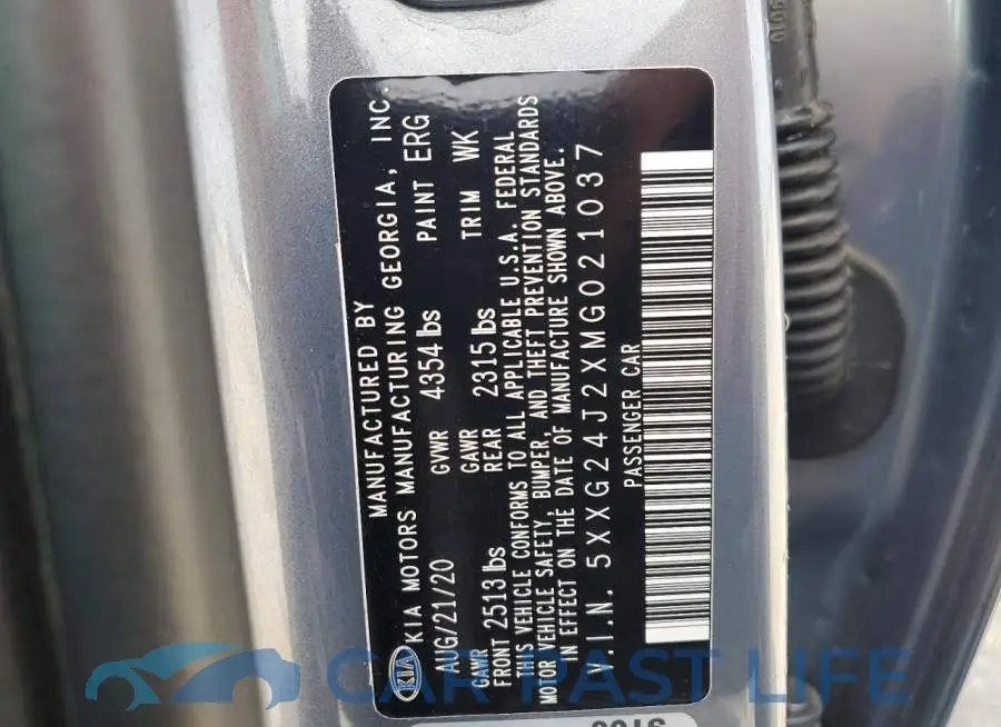 5XXG24J2XMG021037# 12