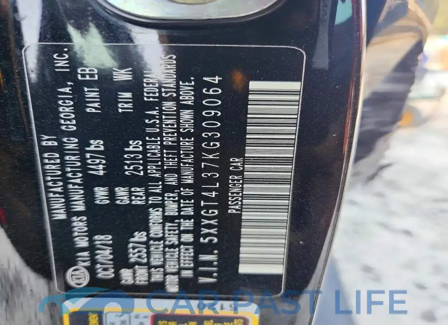 5XXGT4L37KG309064# 12