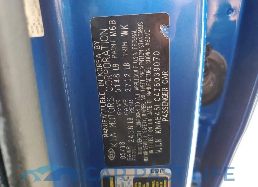 KNAE45LC4J6039070# 12