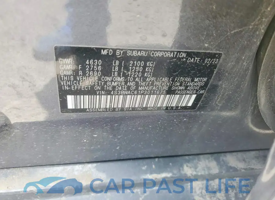4S3BWAC61P3011675# 12