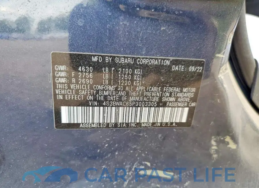 4S3BWAC65P3003305# 13