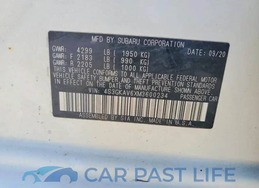 4S3GKAV6XM3600234# 12