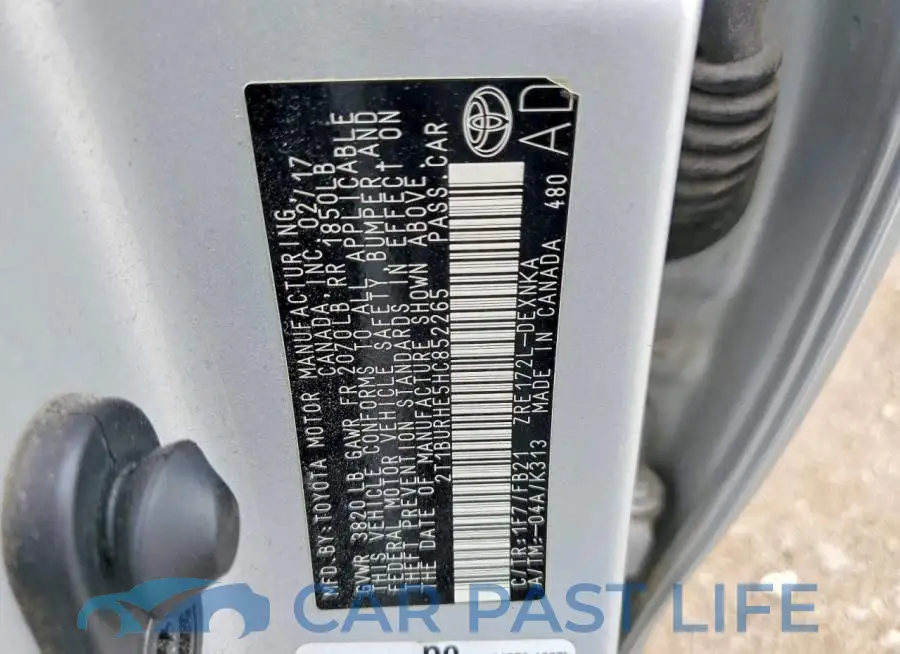 2T1BURHE5HC852265# 12