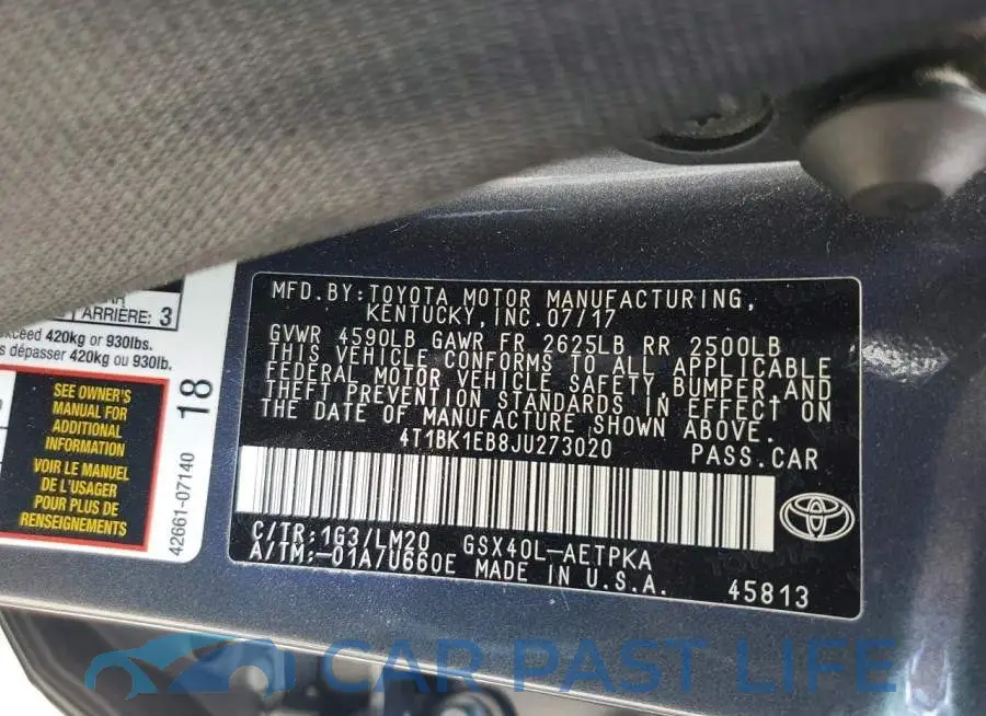 4T1BK1EB8JU273020# 12
