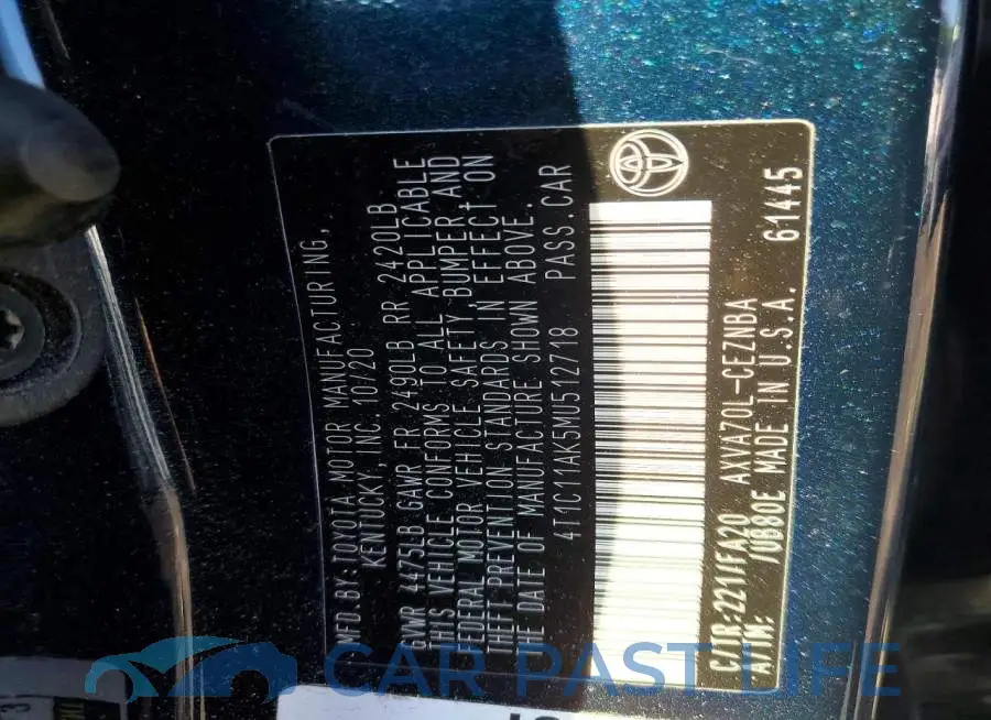 4T1C11AK5MU512718# 12