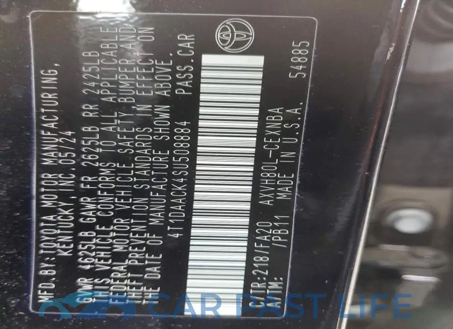 4T1DAACK4SU508884# 12