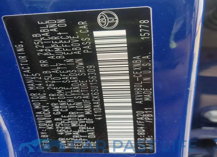 4T1DAACK6SU156309# 13