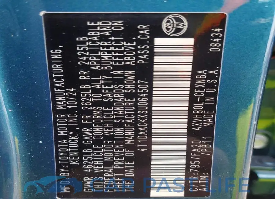 4T1DAACKXSU064507# 12