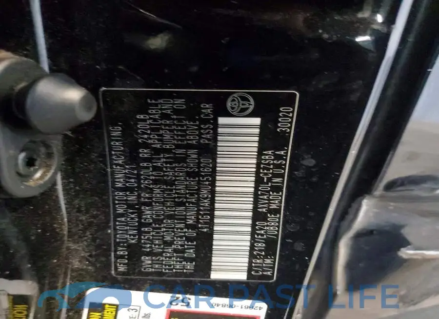 4T1G11AK9MU451620# 12