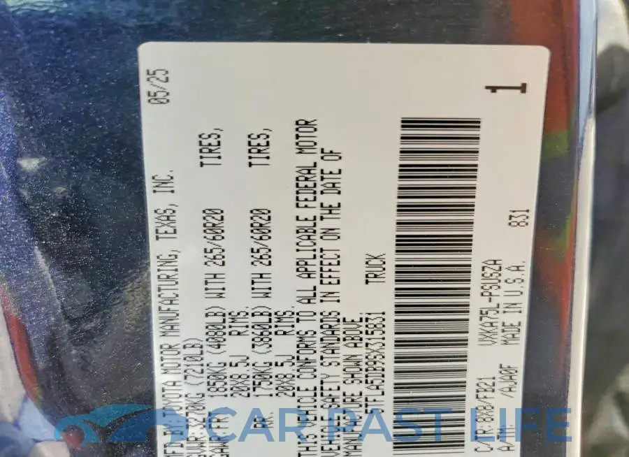 5TFLA5DB9SX315831# 12