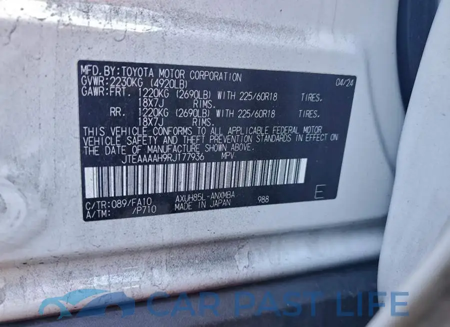 JTEAAAAH9RJ177936# 14