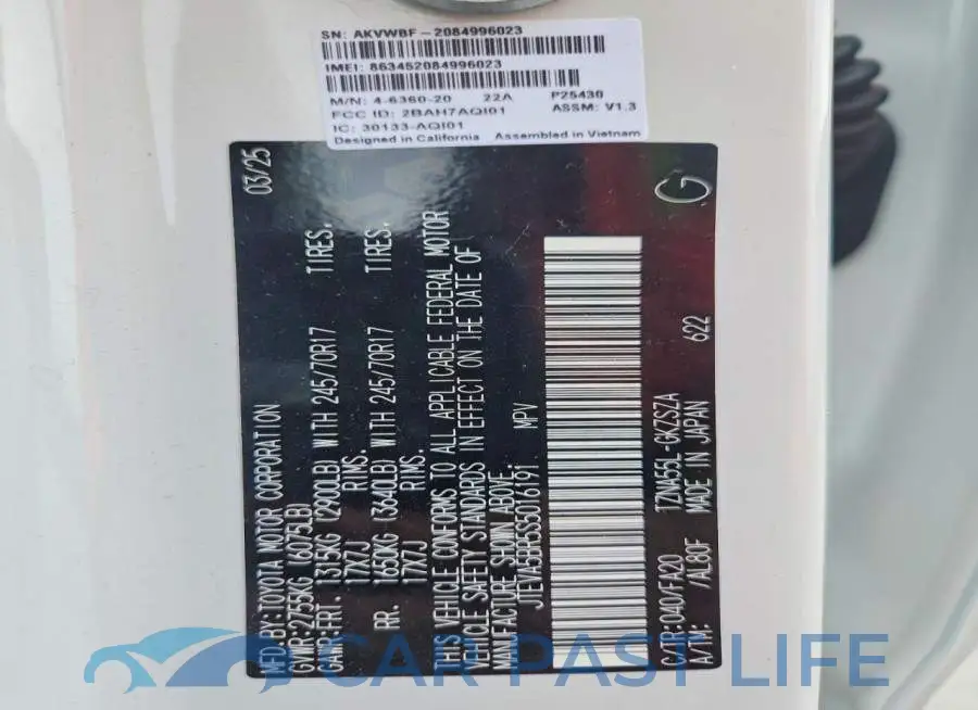 JTEVA5BR5S5016191# 14