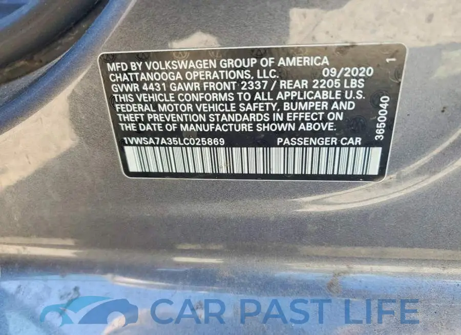 1VWSA7A35LC025869# 12