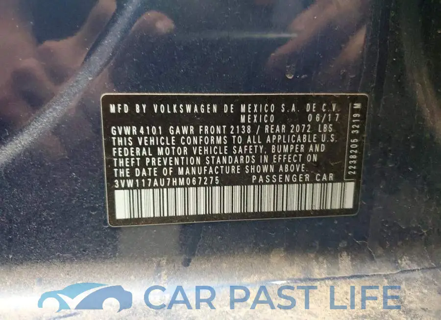 3VW117AU7HM067275# 12