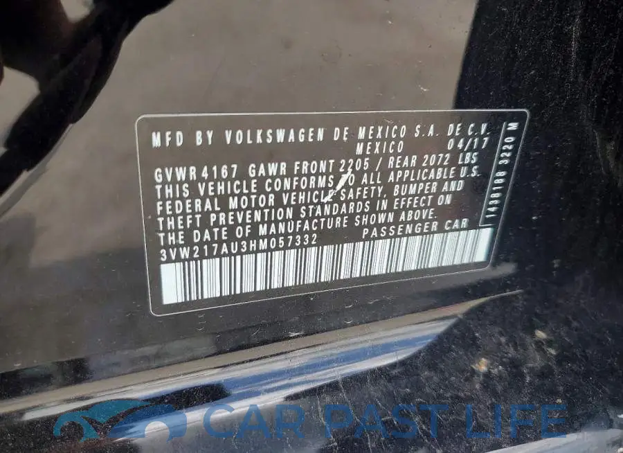 3VW217AU3HM057332# 13