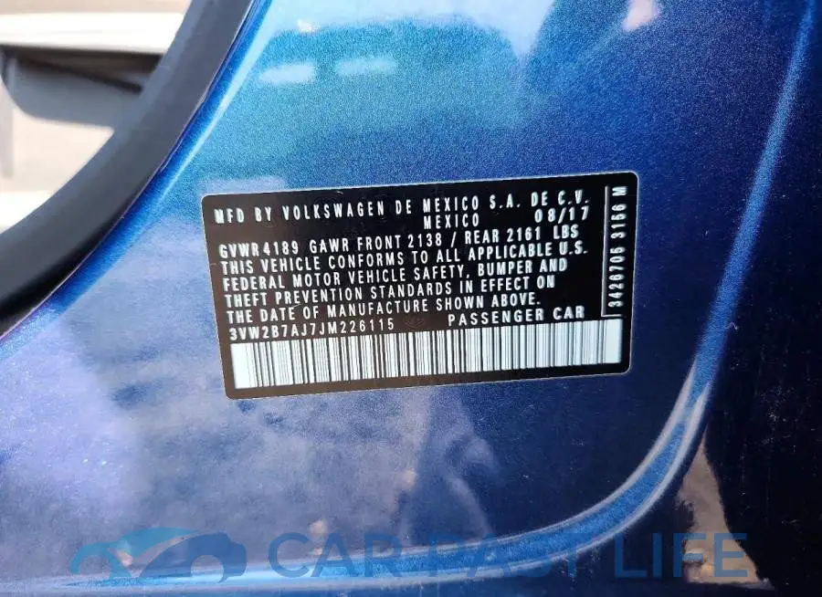 3VW2B7AJ7JM226115# 12