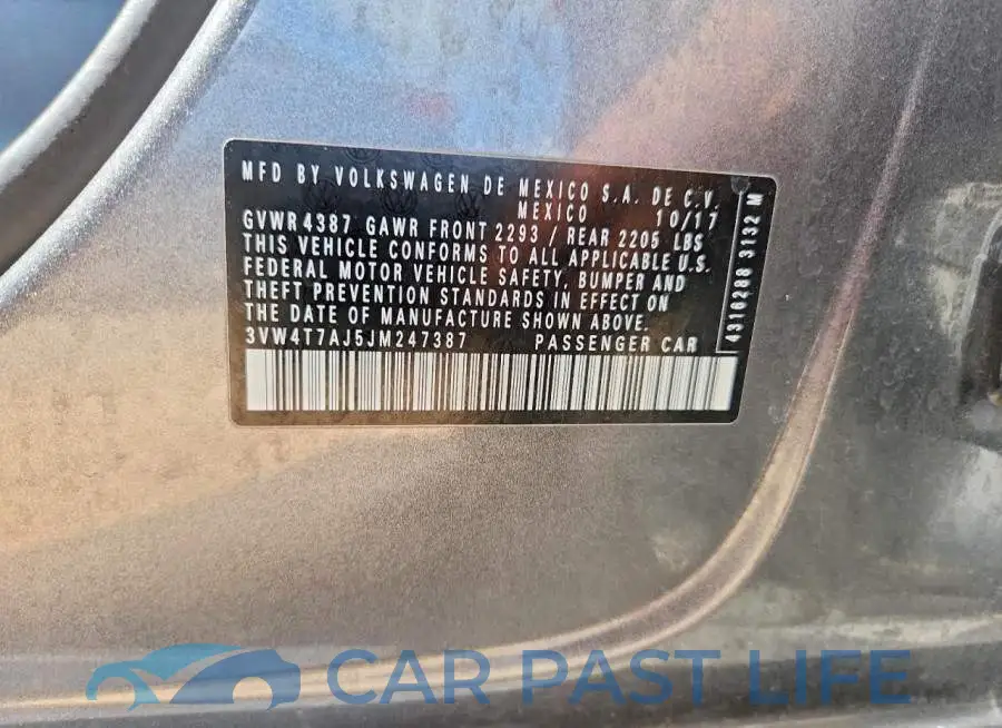 3VW4T7AJ5JM247387# 12