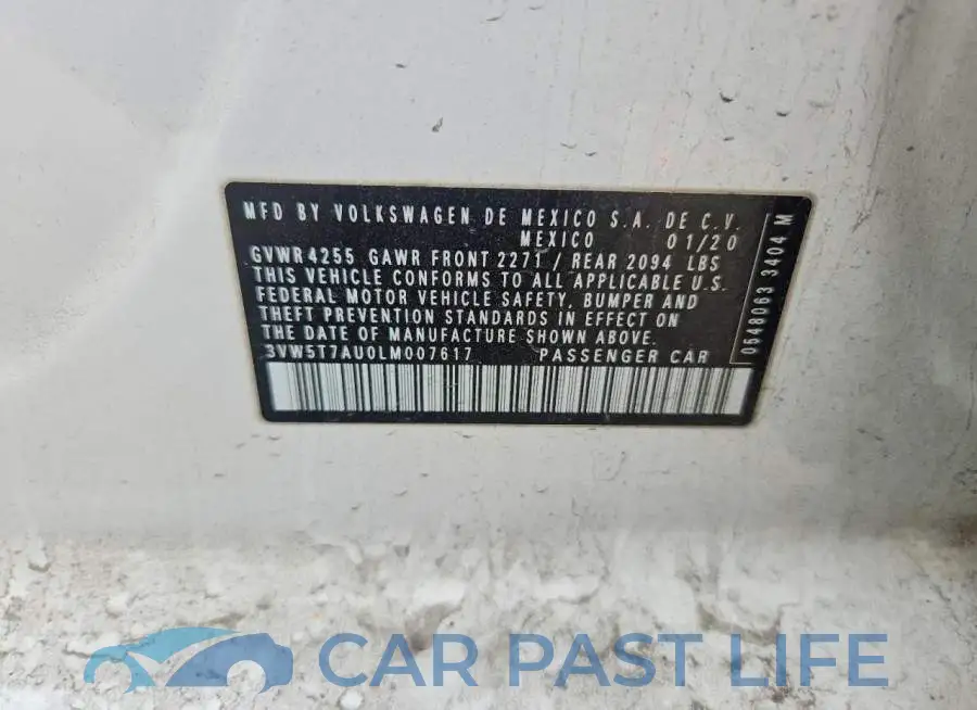 3VW5T7AU0LM007617# 12