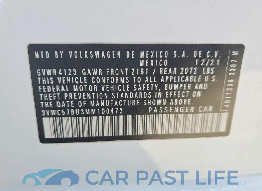 3VWC57BU3MM100472# 12