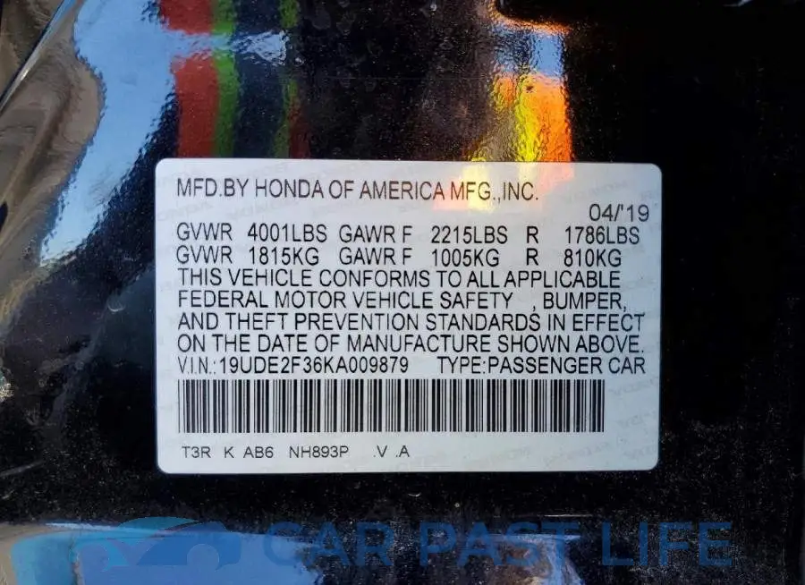 19UDE2F36KA009879# 13
