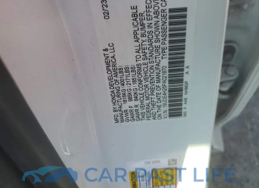 19UDE4H25PA021870# 13