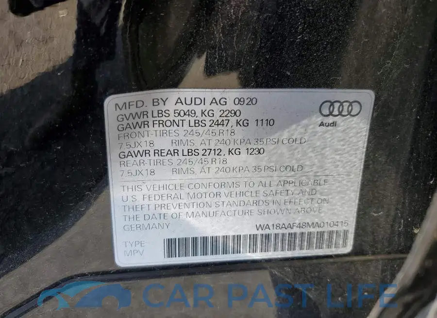 WA18AAF48MA010415# 12