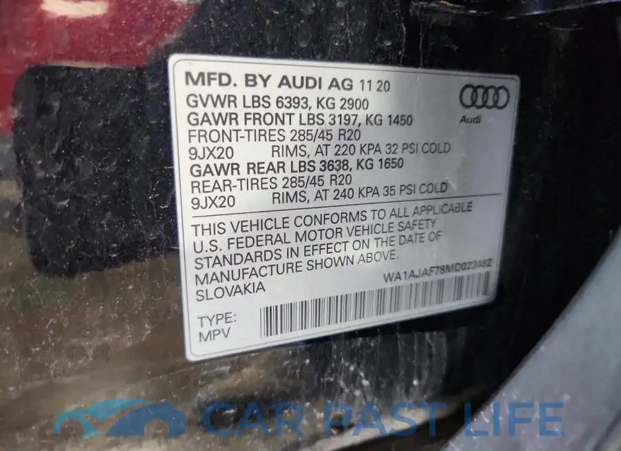 WA1AJAF78MD023482# 14