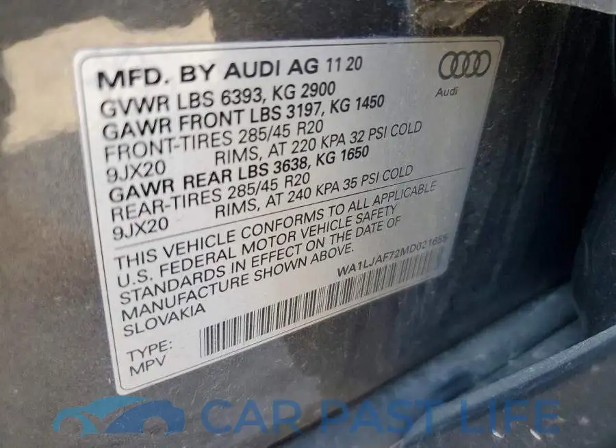 WA1LJAF72MD021655# 14