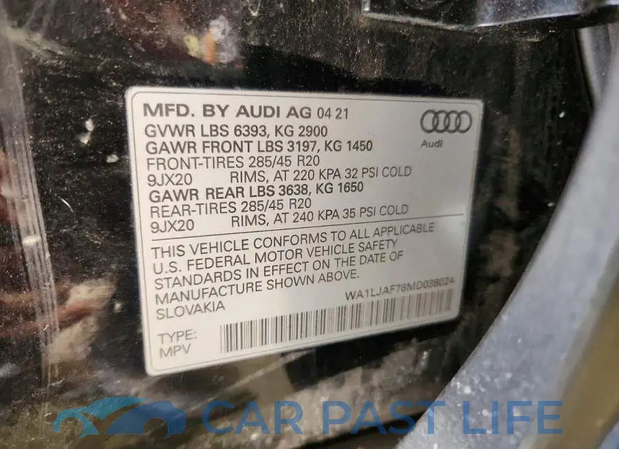 WA1LJAF78MD038024# 13