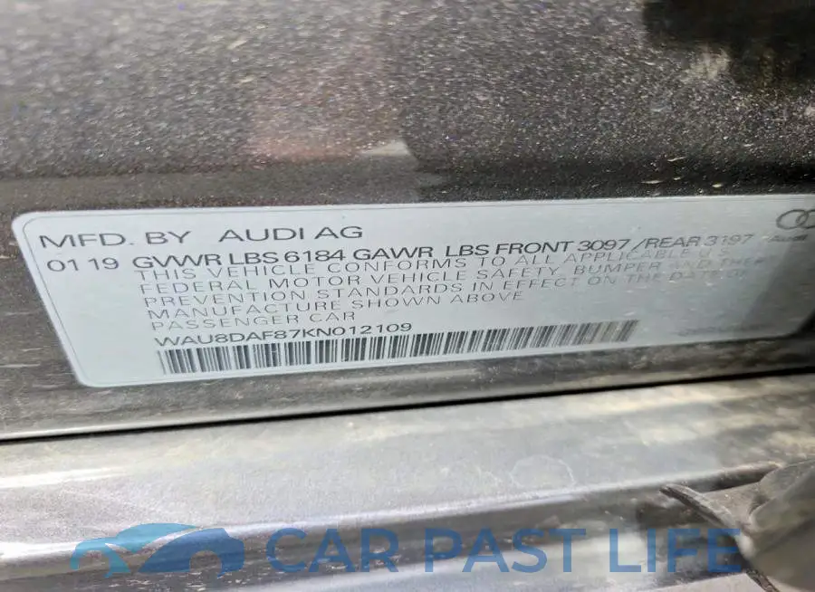 WAU8DAF87KN012109# 12