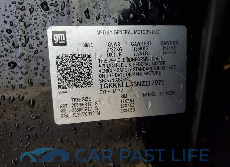 1GKKNLLS6NZ117971# 13