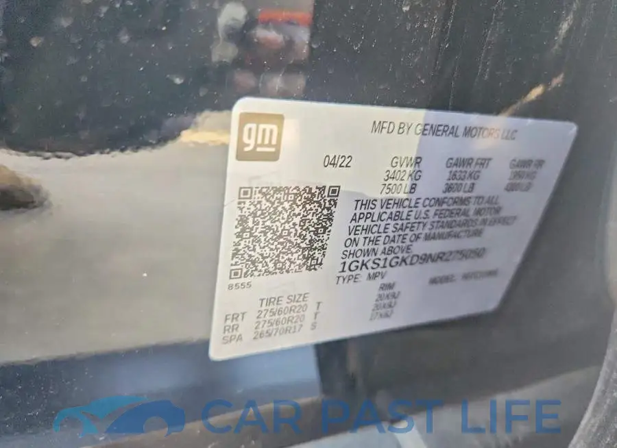 1GKS1GKD9NR275050# 13