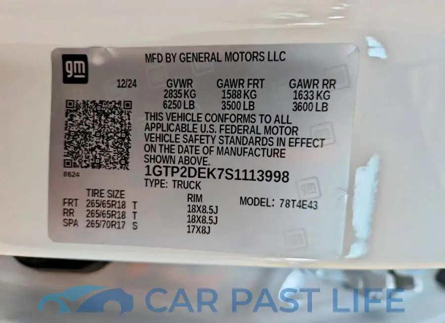 1GTP2DEK7S1113998# 12