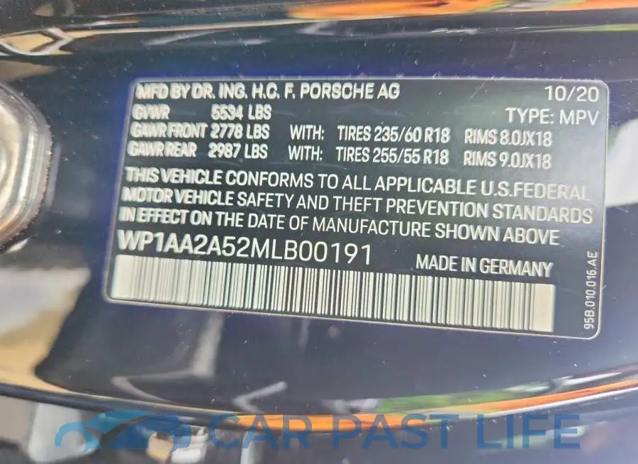 WP1AA2A52MLB00191# 14