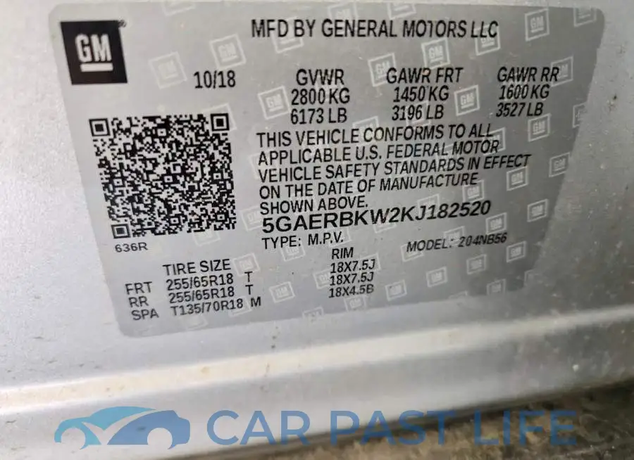 5GAERBKW2KJ182520# 14