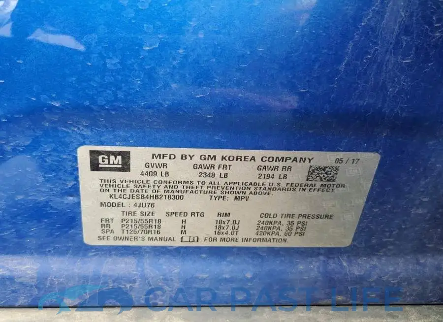 KL4CJESB4HB218300# 13