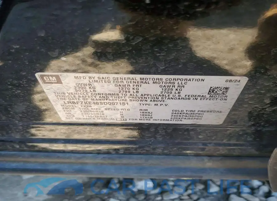 LRBFZKE48SD007151# 13