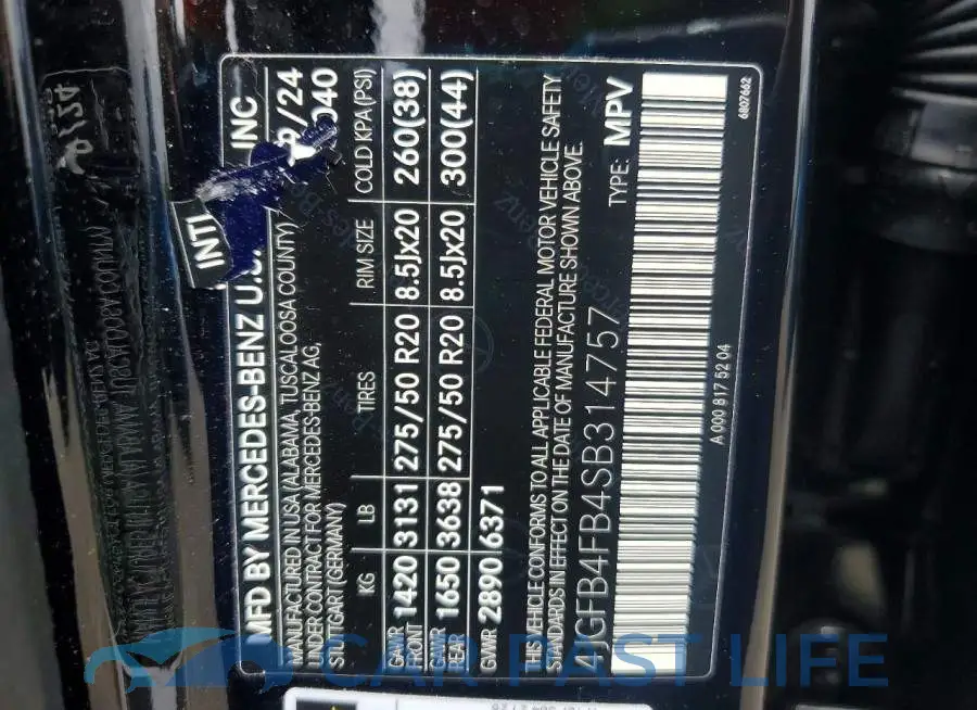 4JGFB4FB4SB314757# 14