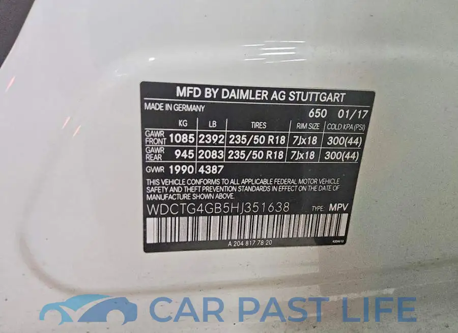 WDCTG4GB5HJ351638# 13