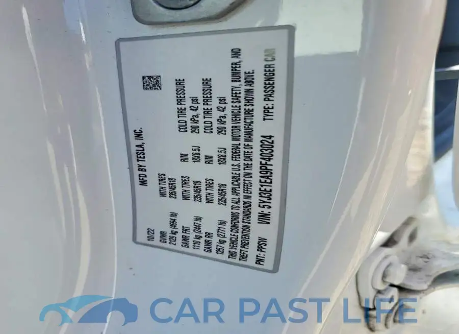 5YJ3E1EA9PF403024# 12