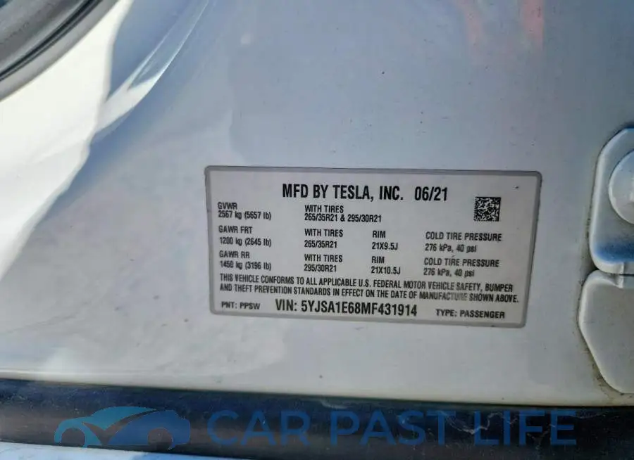 5YJSA1E68MF431914# 12