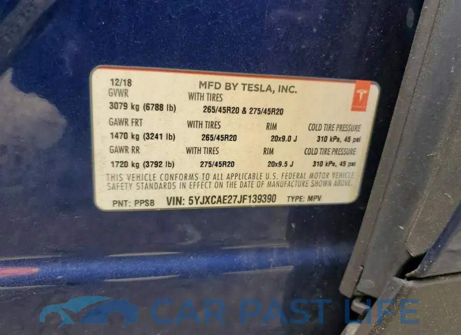 5YJXCAE27JF139390# 13