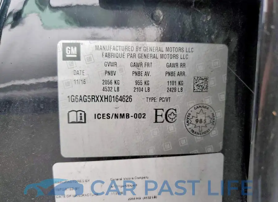 1G6AG5RXXH0164626# 12